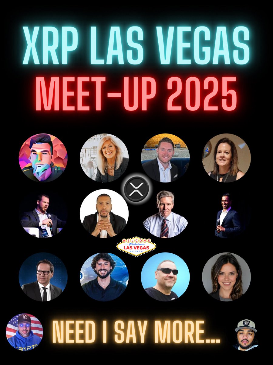 ** ONLY 7 DAYS LEFT TO GO‼️ **

🚨🔥 (( Las Vegas Meet-Up 2025 )) 🔥🚨

Featuring: Mickle <a href="/xrpmickle/">mickle</a> , Linda P. Jones <a href="/LindaPJones/">Linda P. Jones</a> , Zack Rector <a href="/ZachRector7/">Zach Rector</a> , Molly Elmore <a href="/mollyelmore22/">Molly Marlow</a> , Jake Claver <a href="/beyond_broke/">Jake Claver, QFOP</a> , Ray Fuentes <a href="/RayFuentesIO/">rayfuentes</a> , Armando Pantoja <a href="/_TallGuyTycoon/">Armando Pantoja</a> ,