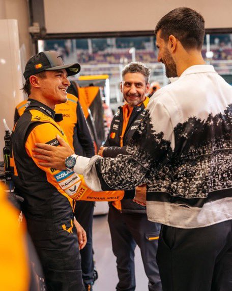 a_prodanovic99's tweet photo. Novak Djokovic has just claimed his 100th career title! 🏆 The last time Novak won, Lando took victory at the next F1 race.

• Novak: Gold at 2024 Paris Olympics
• Lando: Win at 2024 Dutch GP

Now:
• Novak wins in Geneva
• Lando starts on pole in Monaco! 👀

#F1 #MonacoGP 🇲🇨 https://t.co/zXEmU4A2Qu