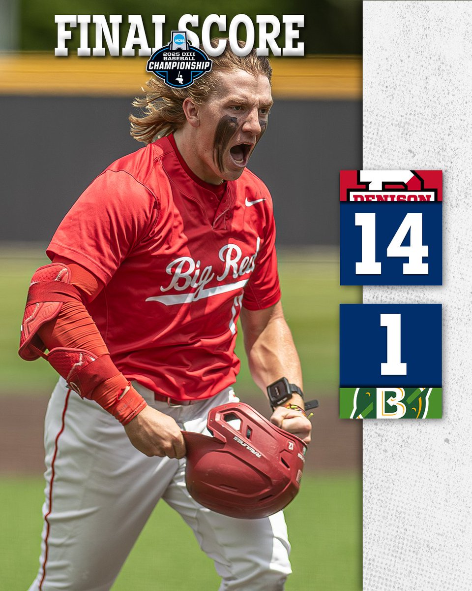 NCAC (@ncac) on Twitter photo 🏆 #d3baseball | Super Regional
FINAL: <a href="/DenisonSports/">denisonsports</a> 14, Belhaven 1
The Denison Big Red are the 2025 <a href="/NCAADIII/">NCAA Division III</a> Granville Super Regional Champions! 🏆 #d3baseball | Super Regional
FINAL: <a href="/DenisonSports/">denisonsports</a> 14, Belhaven 1
The Denison Big Red are the 2025 <a href="/NCAADIII/">NCAA Division III</a> Granville Super Regional Champions!