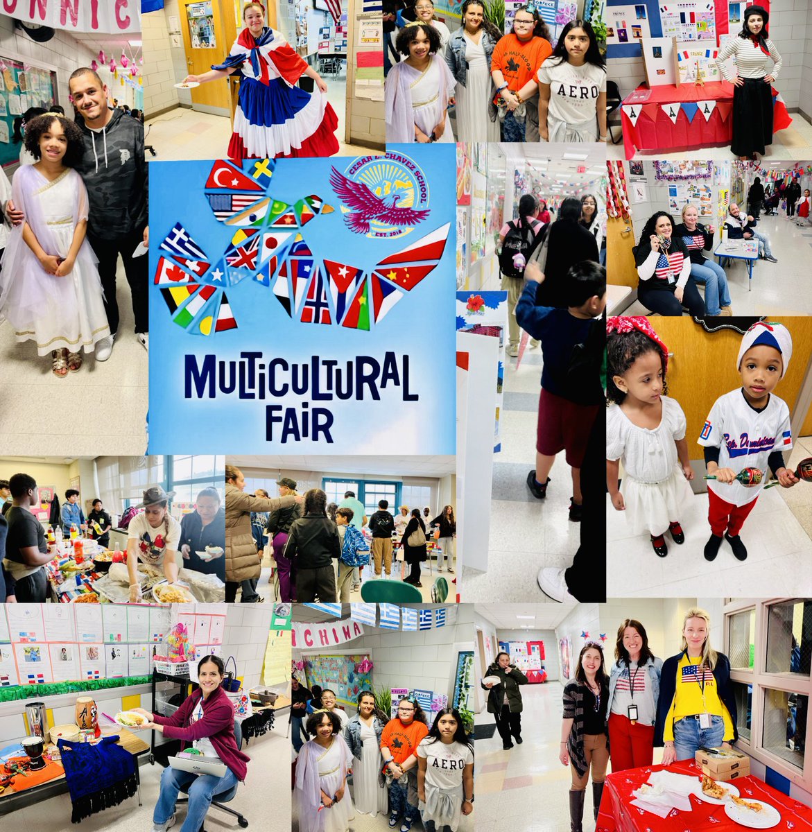 Our Cesar E. Chavez School Multicultural Fair Family Night Was a Huge Success!  GREAT celebration of diversity, traditions, cultural cuisines and community! Our school was transformed into an international museum!  Thank you to our staff,students and parents who participated! 🌍