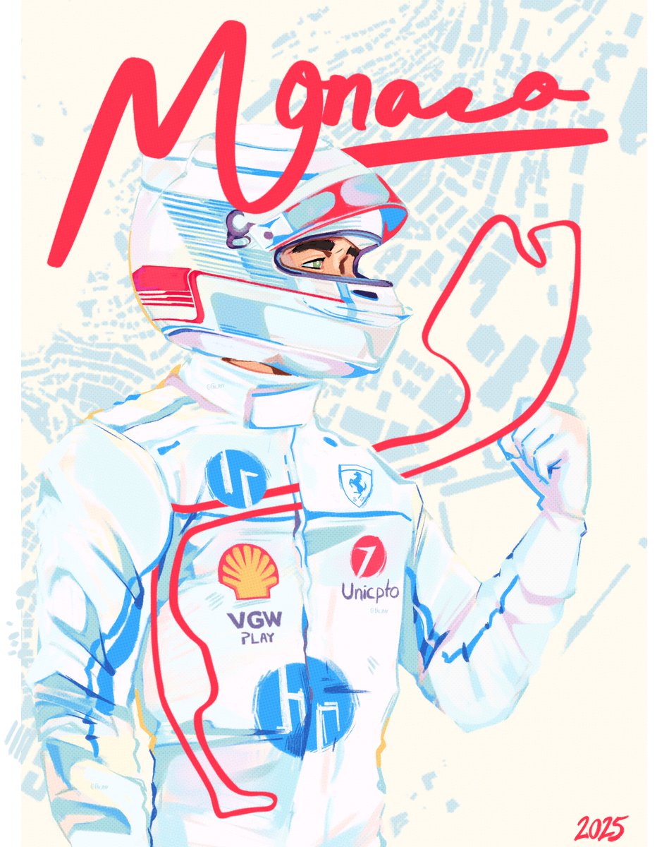 MONACO 25 🇲🇨 

One of my fav races with my fav driver, ofc I wouldn’t miss this one! 

#F1 #f1art #MonacoGP #Charlesleclerc