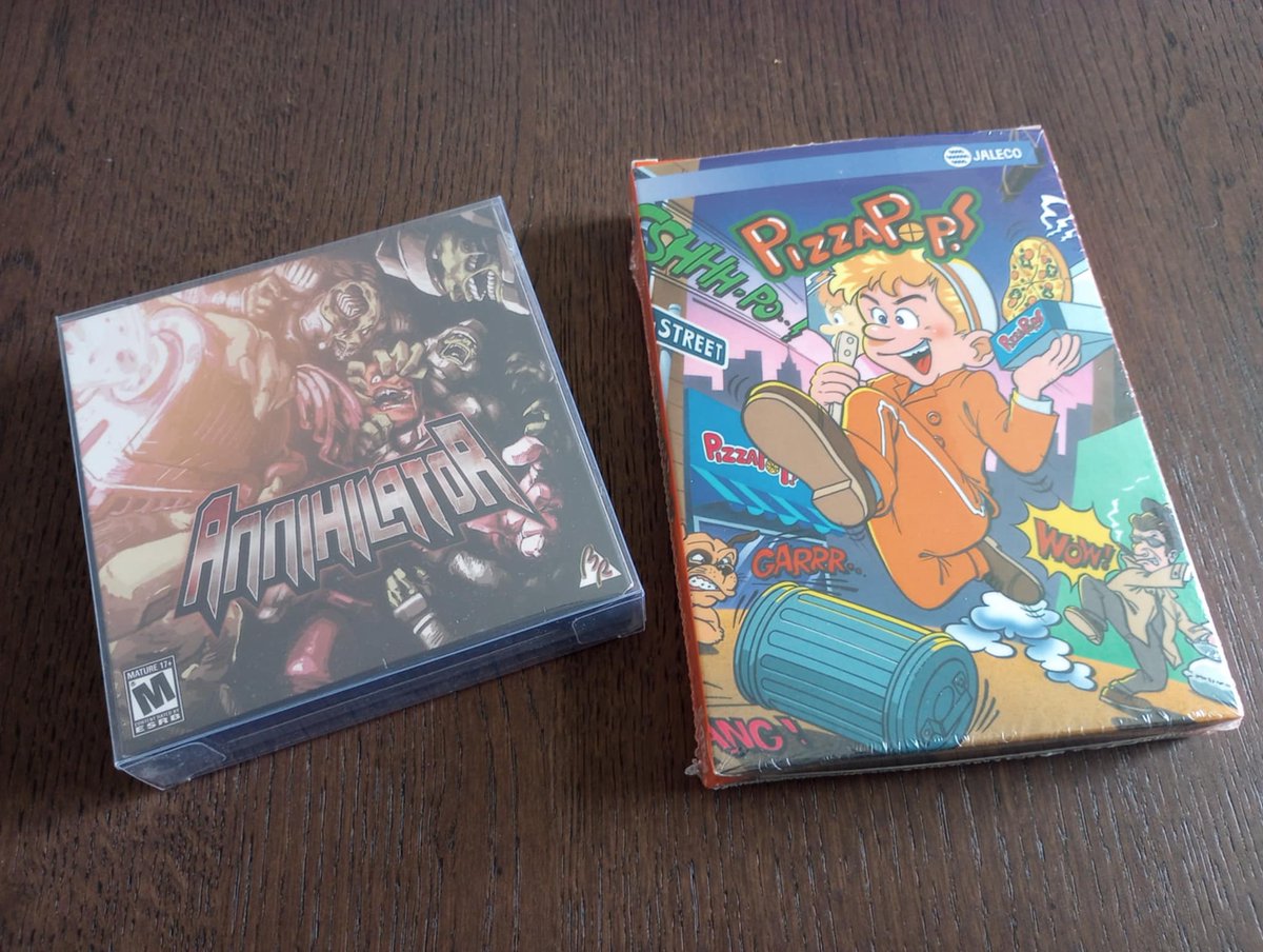pascal_belisle's tweet image. Some nice additions to my homebrew collection
Annihilator for Gameboy color by @saltandpixeldev
saltandpixel.itch.io/annihilator
Pizza Pops for the NES by Jaleco and @Broke_Studio homebrew-factory.com/home/143-pizza…