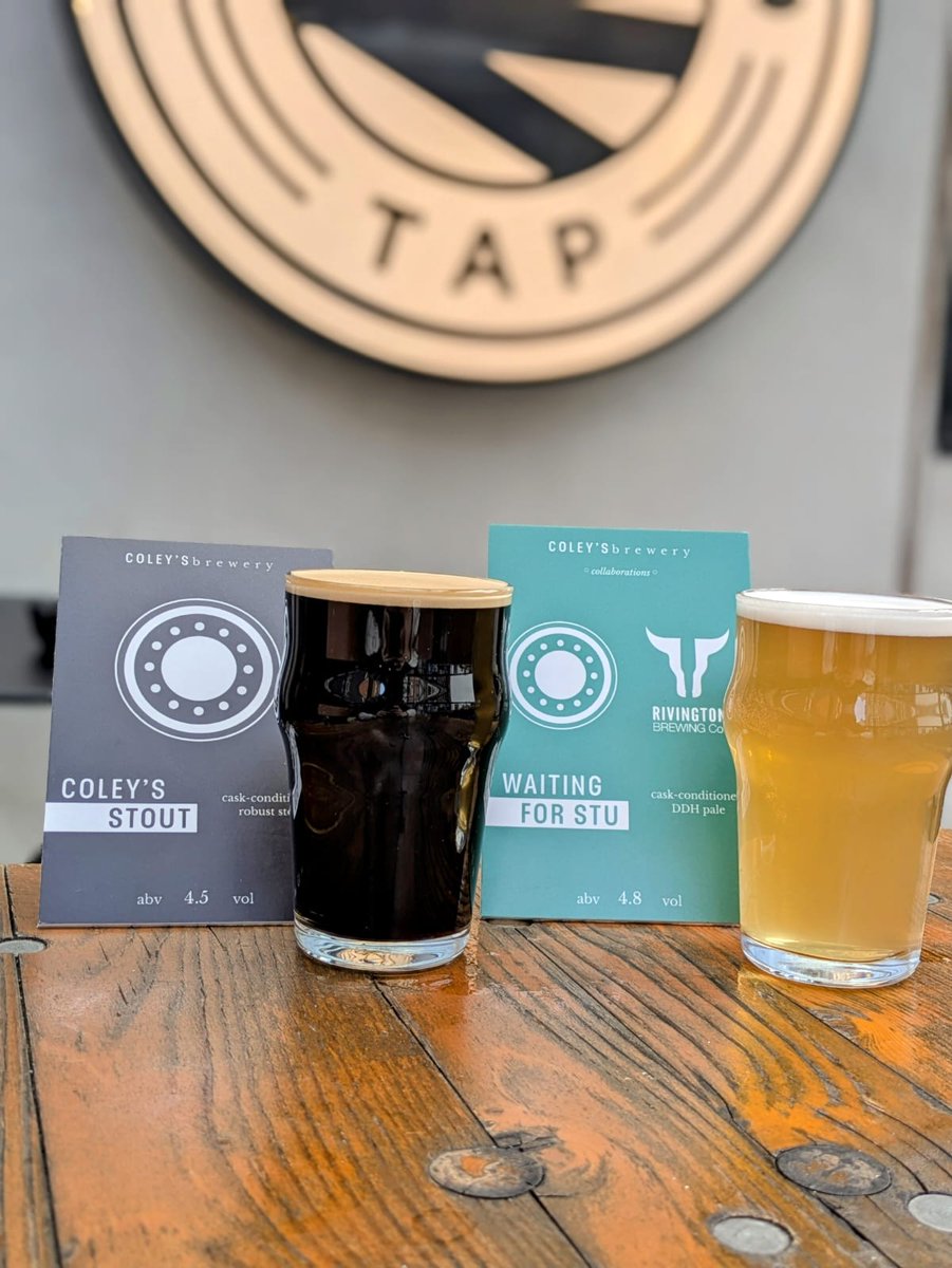 OxfordRdTap (@oxfordrdtap) on Twitter photo Now pouring... Corley's Brewery Stout, Waiting For Stu DDH Pale <a href="/rivingtonbrewco/">Rivington Brewing Co</a> collab Now pouring... Corley's Brewery Stout, Waiting For Stu DDH Pale <a href="/rivingtonbrewco/">Rivington Brewing Co</a> collab