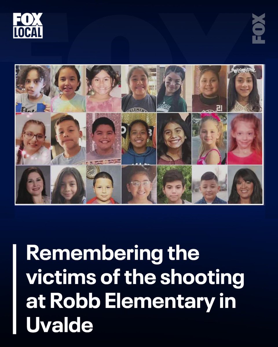 On May 24, 2022, 19 students and two teachers were killed in a shooting at Robb Elementary school in Uvalde.

Xavier Javier Lopez, 10
Amerie Jo Garza, 10
Uziyah Garcia, 8
Rojelio Torres, 10
Annabell Guadalupe Rodriguez, 10
Nevaeh Bravo, 10
Makenna Lee Elrod, 10
Eliahana 'Elijah