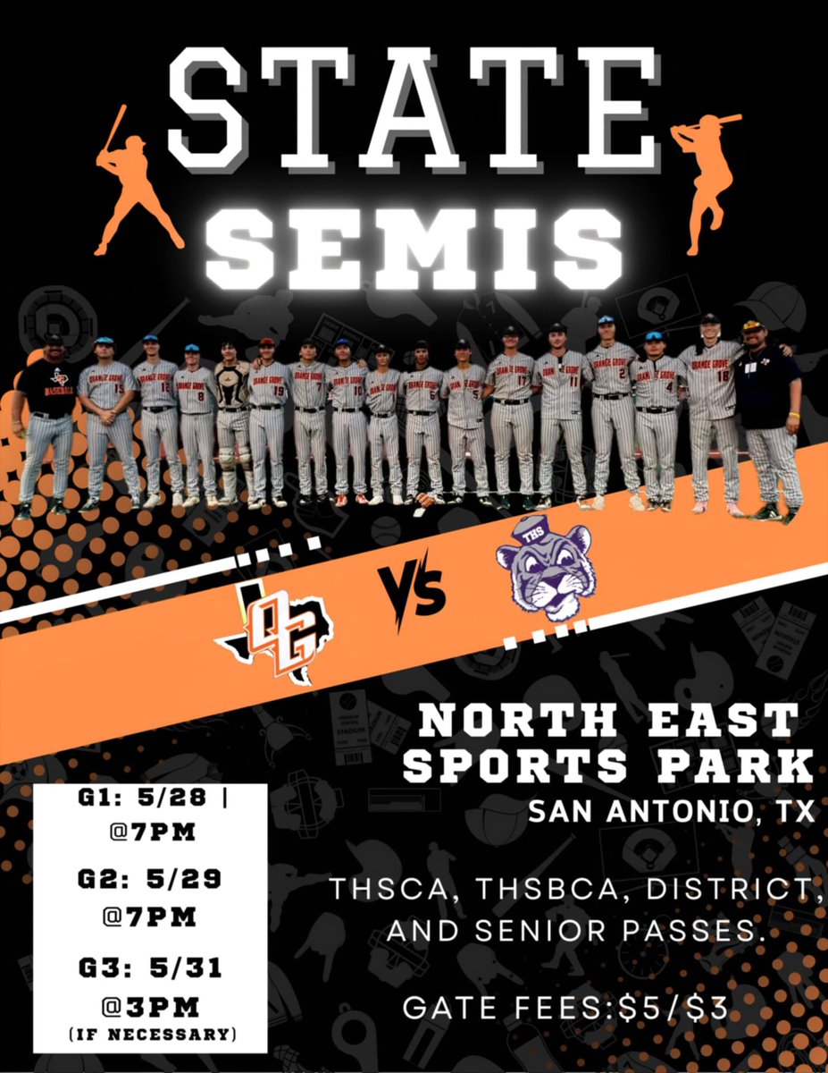 Orange Grove Bulldogs Baseball (@og_baseball25) on Twitter photo For the right to play for the 3A-II State Championship.
Dogs vs Tigers
<a href="/ChrisThomasson7/">Chris Thomasson - KIII Sports</a> <a href="/LarissaLiska/">Larissa Liska</a> <a href="/3ATxHsBaseball/">3ATxHsBaseball</a> <a href="/SouthTexasHigh1/">South Texas High School Baseball</a> <a href="/qmartinez/">Quinton Martinez</a> For the right to play for the 3A-II State Championship.
Dogs vs Tigers
<a href="/ChrisThomasson7/">Chris Thomasson - KIII Sports</a> <a href="/LarissaLiska/">Larissa Liska</a> <a href="/3ATxHsBaseball/">3ATxHsBaseball</a> <a href="/SouthTexasHigh1/">South Texas High School Baseball</a> <a href="/qmartinez/">Quinton Martinez</a>