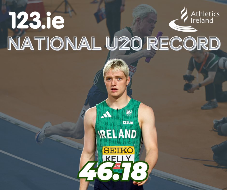 𝐑𝐞𝐦𝐞𝐦𝐛𝐞𝐫 𝐭𝐡𝐞 𝐧𝐚𝐦𝐞! 🤩

Conor Kelly smashes the Irish U20 400m record at the IFAM Outdoor meeting in Brussels, clocking 46.18 🤯

This breaks Chris O'Donnell's previous record (46.54) which had stood since 2017!

What a talent 🙌

#IrishAthletics