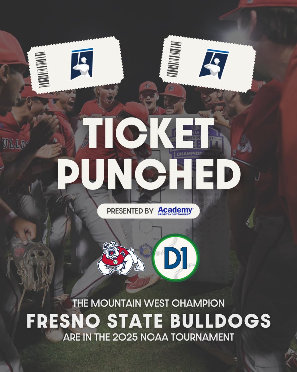 D1Baseball (@d1baseball) on Twitter photo π ππππππ πππππππ π
For the 36th time in program history and the second season in a row, <a href="/FresnoStateBSB/">Diamond 'Dogs</a> is heading to the NCAA tournament!
π€ <a href="/Academy/">Academy Sports + Outdoors</a> π ππππππ πππππππ π
For the 36th time in program history and the second season in a row, <a href="/FresnoStateBSB/">Diamond 'Dogs</a> is heading to the NCAA tournament!
π€ <a href="/Academy/">Academy Sports + Outdoors</a>