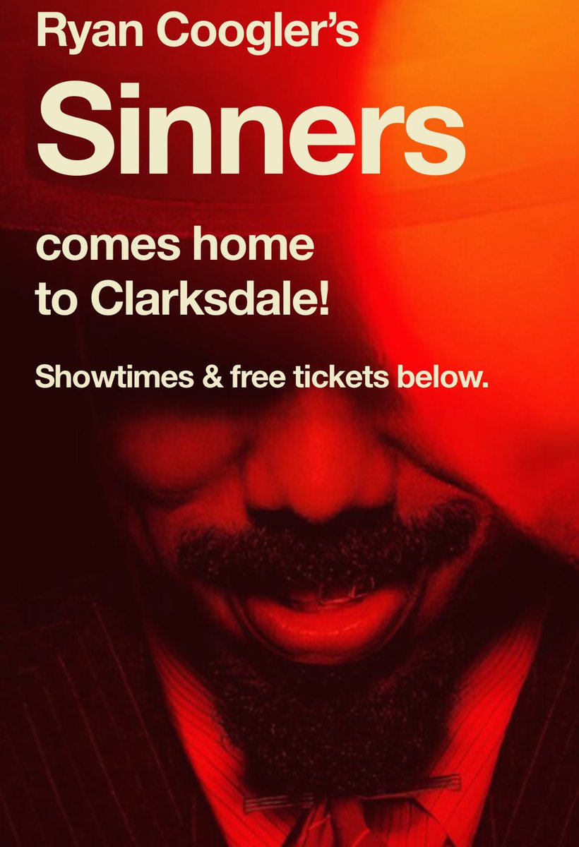 Ryan Coogler’s ‘Sinners’ will have FREE screenings in Clarksdale, Mississippi.
Where the film takes place!

Ryan Coogler, Zinzi Evans, Miles Caton, and Ludwig Göransson will appear the first night of the screenings (May 29th).

🎥: May 29th - 31st!
🎟️: Link to tickets in replies!