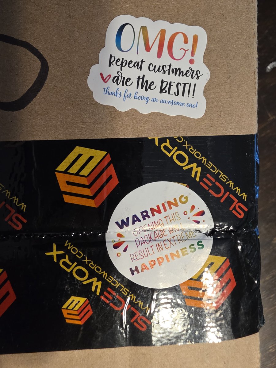 hfoster52's tweet photo. @SliceWorx3D
Always awesome to get my #slicebox filament. Love the stickers. https://t.co/dD6tT6ppty