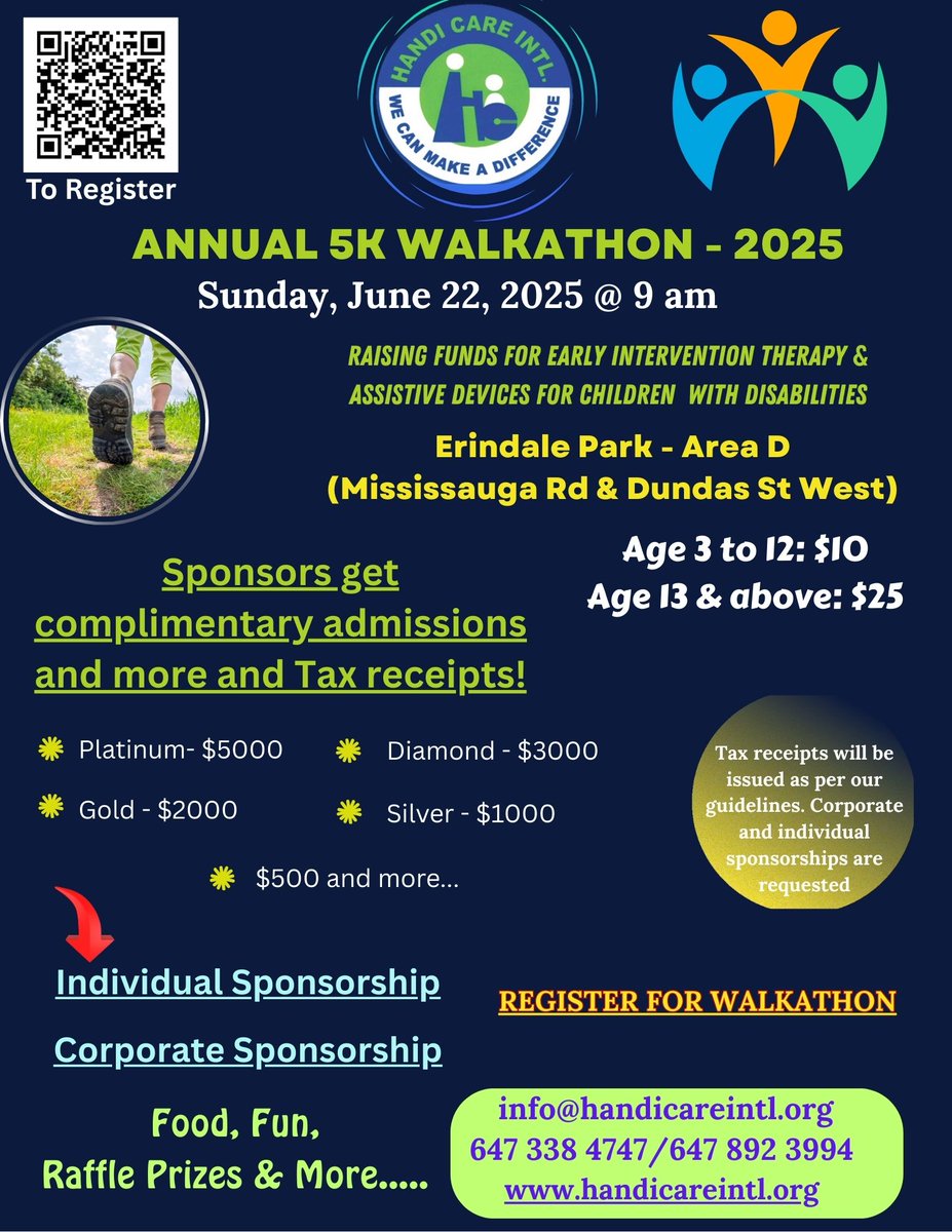 care_handi's tweet photo. Get ready for a fun-filled family day Walkathon- on JUNE 22nd!
Visit https://t.co/xQDcSnWDgy for more information and 
Please click https://t.co/TH4mCatZA3 to register &amp; get your tickets.
Requesting your sponsorships for the education, rehabilitation, and empowerment of children https://t.co/Gohnp1VxhP