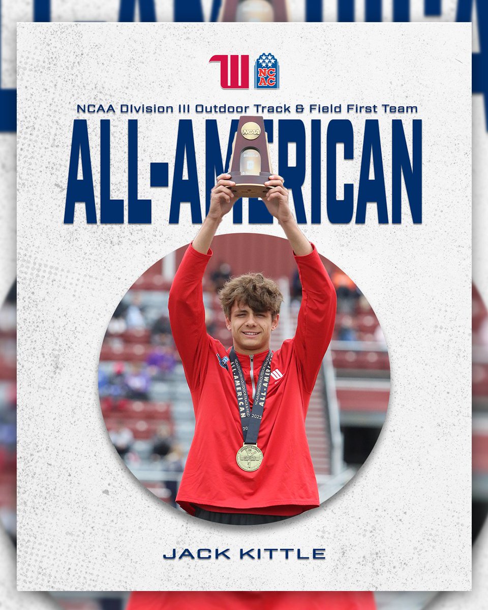 NCAC (@ncac) on Twitter photo ๐จ All-American Alert ๐จ
Congratulations to <a href="/WittAthletics/">Wittenberg Athletics</a>โ Jack Kittle, who earned First-Team All-America honors with a fifth-place finish in the 400-meter dash (47.12) at the 2025 <a href="/NCAADIII/">NCAA Division III</a> Outdoor T&F Championships. #NCACPride ๐จ All-American Alert ๐จ
Congratulations to <a href="/WittAthletics/">Wittenberg Athletics</a>โ Jack Kittle, who earned First-Team All-America honors with a fifth-place finish in the 400-meter dash (47.12) at the 2025 <a href="/NCAADIII/">NCAA Division III</a> Outdoor T&F Championships. #NCACPride