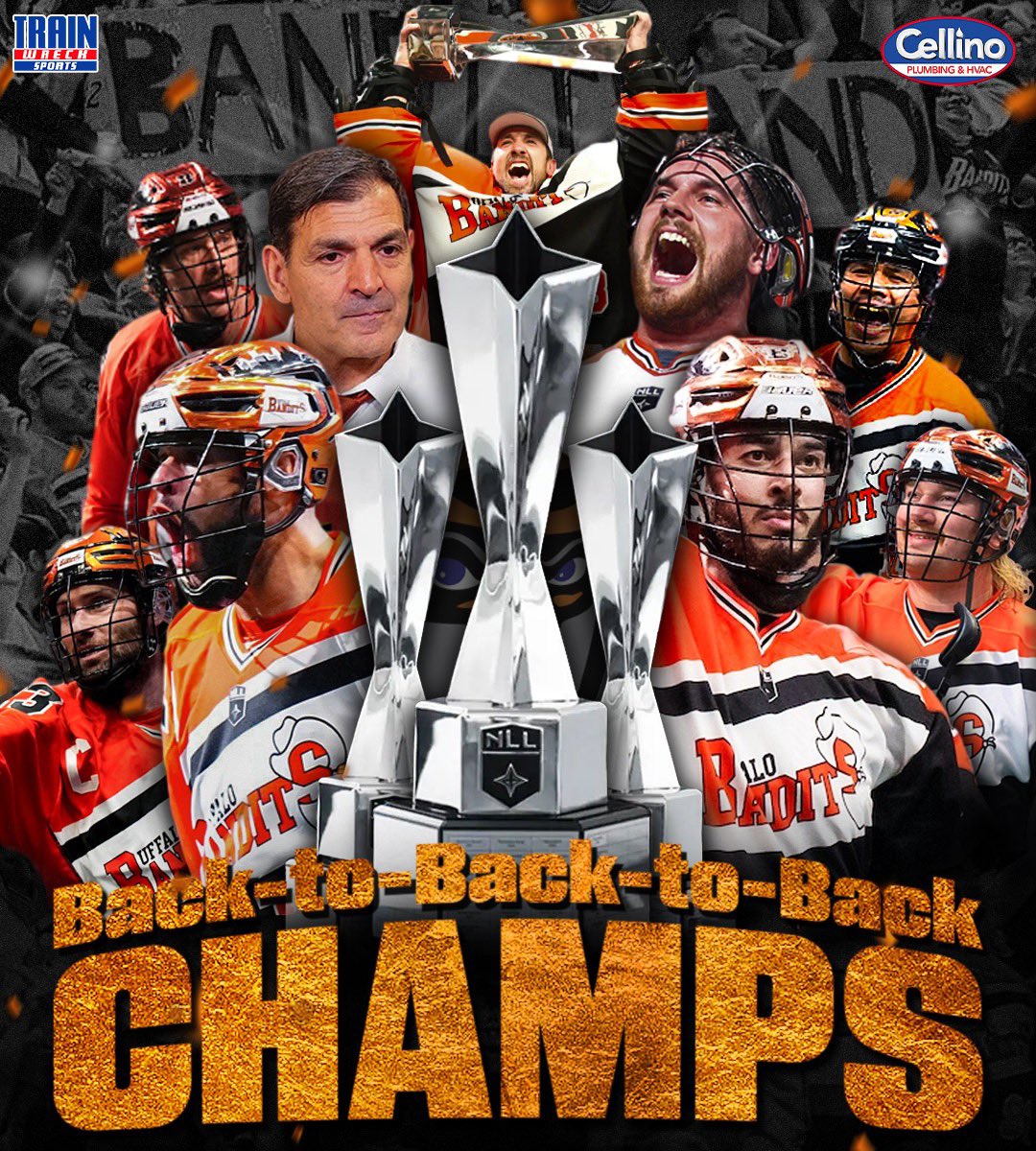 TrainwreckSprts's tweet photo. A DYNASTY UNLIKE ANY OTHER @NLL 

YOUR BUFFALO BANDITS ARE BACK-TO-BACK-TO-BACK NLL CHAMPS!!!! https://t.co/5aN6cDLCkZ