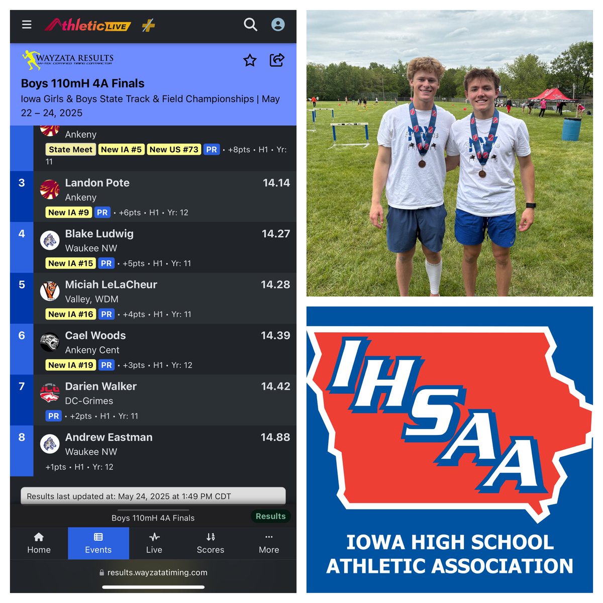 State Meet 110HH Final:
🚨🚨School Record - Ludwig🚨🚨