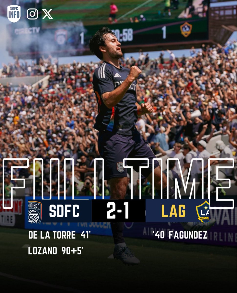 🔥 𝑺𝑨𝑵 𝑫𝑰𝑬𝑮𝑶 𝑭𝑪 𝑾𝑰𝑵𝑺 𝑰𝑻 !

NEXT MATCH:

🆚 SEATTLE SOUNDERS
⏰ 18:30 PT
📍 LUMEN FIELD
🗓️ MAY 28

#SanDiegoFC #SDFC