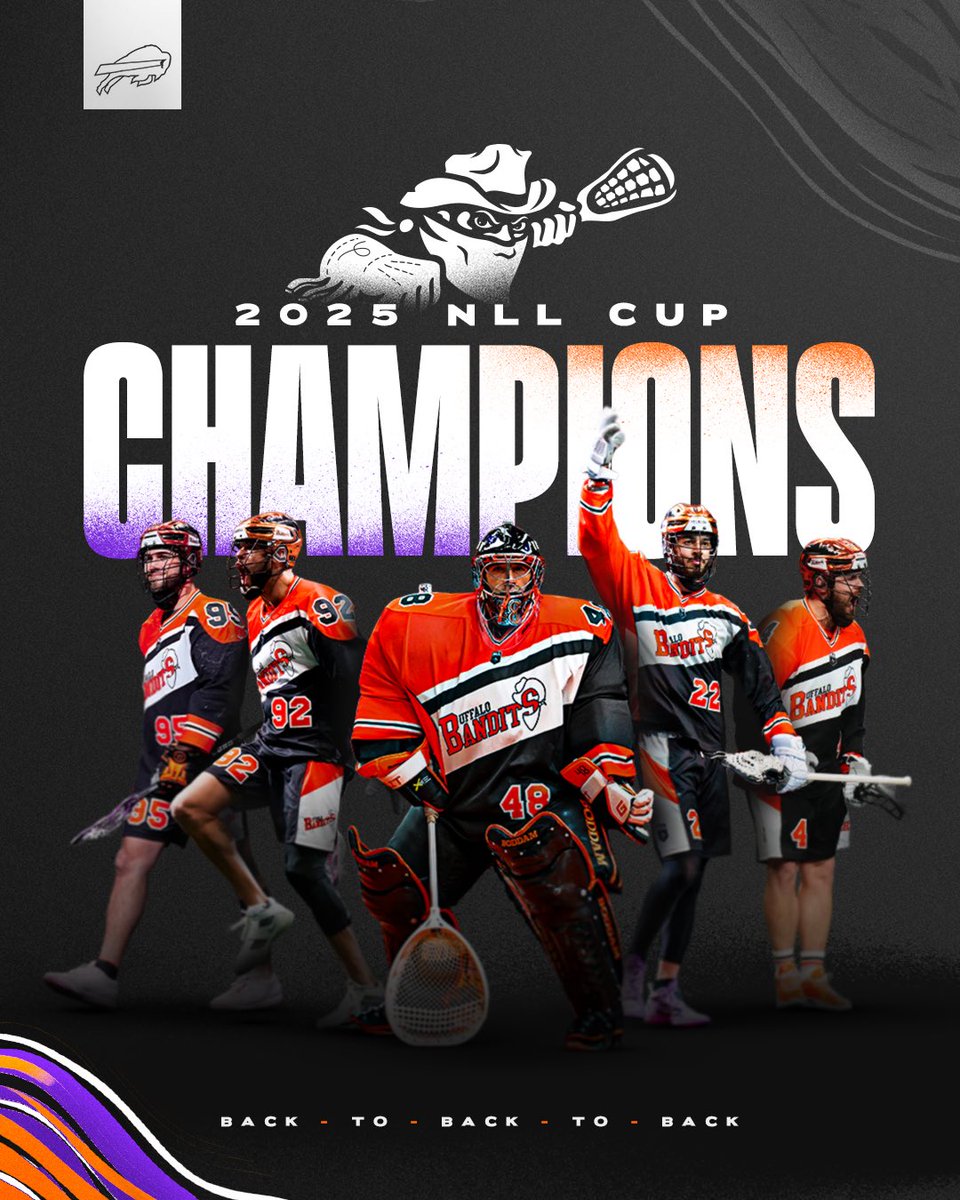 Congratulations to the <a href="/NLLBandits/">Buffalo Bandits</a>! 2025 NLL Cup Champions. 🏆🏆🏆

#LetsGoBandits | #BillsMafia