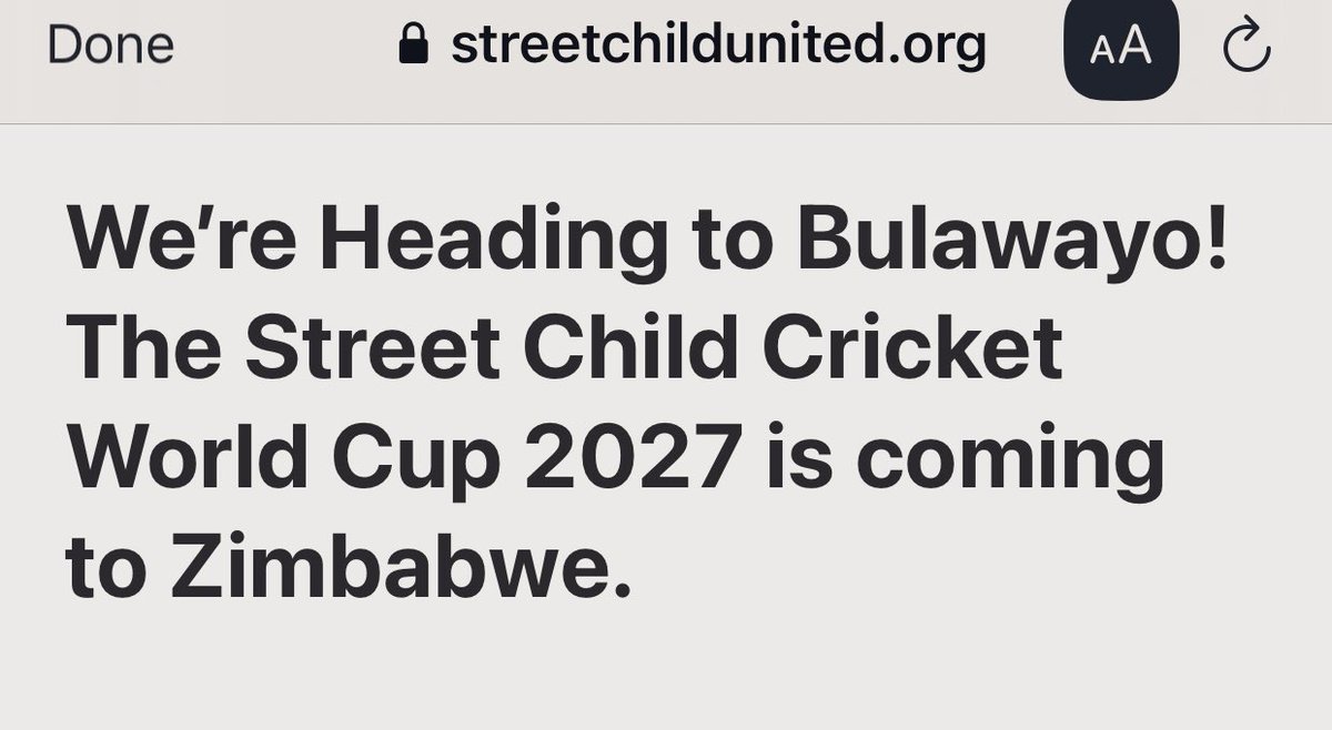 Street Child Cricket World Cup 2027 will be hosted by the City of Bulawayo. #Bulawayo