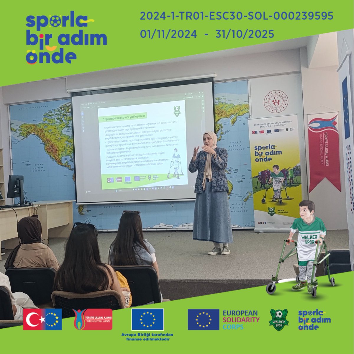 "Sporla Bir Adım Önde" ESC30 projemizin "Engellilik Farkındalık Eğitimi" programını tamamladik.🎆

Hayatındaki engelleri aşarak başarıya ulaşmış özel bireylerin hayat hikayelerini izledik.
