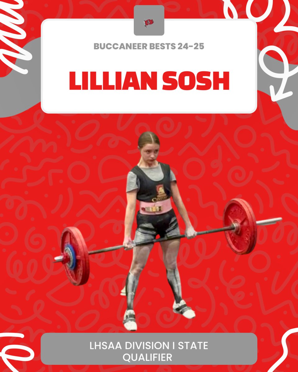 Buccaneer Bests 24-25

Sophomore Lillian Sosh qualified for the LHSAA Division I State Powerlifting Championships.
