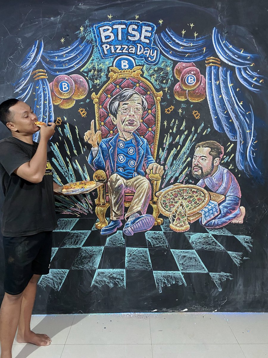 cryptomosters's tweet image. Hello my creative #BTSEPizzaDay
With effort, Mural chalk art need 8 hours to finish, 
@BTSE_Official 
@BTSEChinese