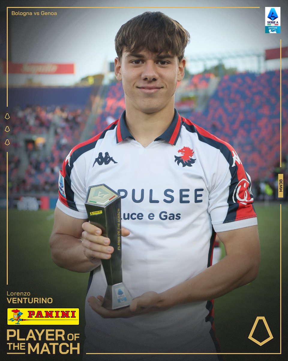 SerieA's tweet image. Lorenzo Venturino è il Panini Player of the match di #BolognaGenoa! ✨🏆