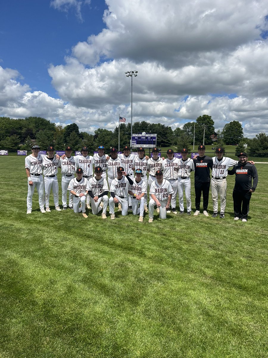 Chagrin Falls Baseball (@cftbaseball) on Twitter photo #16 Varsity (12-15) Sectional Champs with 7-3 win over #9 Manchester (12-8). Finn Johnson delivered 6 INN, 5 H, 3 R (0 ER), 0 BB, 4 K. Henry Myers scoreless 7th.
Nemunaitis 2/4, 2B, 2 R, RBI
Cimperman 1/2, 2 BB, RBI, 2 SB
Murray 1/4, R, RBI
Newton 3 BB, 2 R
#CFT | <a href="/ChagrinAD/">Chagrin Athletics</a> #16 Varsity (12-15) Sectional Champs with 7-3 win over #9 Manchester (12-8). Finn Johnson delivered 6 INN, 5 H, 3 R (0 ER), 0 BB, 4 K. Henry Myers scoreless 7th.
Nemunaitis 2/4, 2B, 2 R, RBI
Cimperman 1/2, 2 BB, RBI, 2 SB
Murray 1/4, R, RBI
Newton 3 BB, 2 R
#CFT | <a href="/ChagrinAD/">Chagrin Athletics</a>