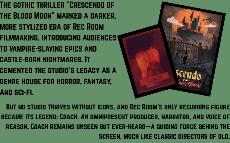 OlivePineRR's tweet photo. REC ROOM STUDIO HOLLYWOOD LORE https://t.co/SHKTxTH8k8