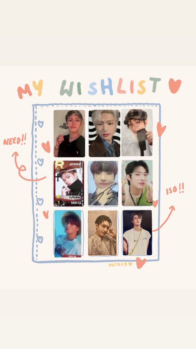 angstandennui's tweet photo. New wishlist just dropped! 

I don’t know what tags people use on here, but please feel free to spread the word if you’re in any collecting circles. 

These are just some of the cards I’m searching for!

#ATEEZ #ATEEZwtb #ATEEZbst #ATEEZISO #ATEEZMingi #ATEEZphotocards https://t.co/tNGD3AGvmi