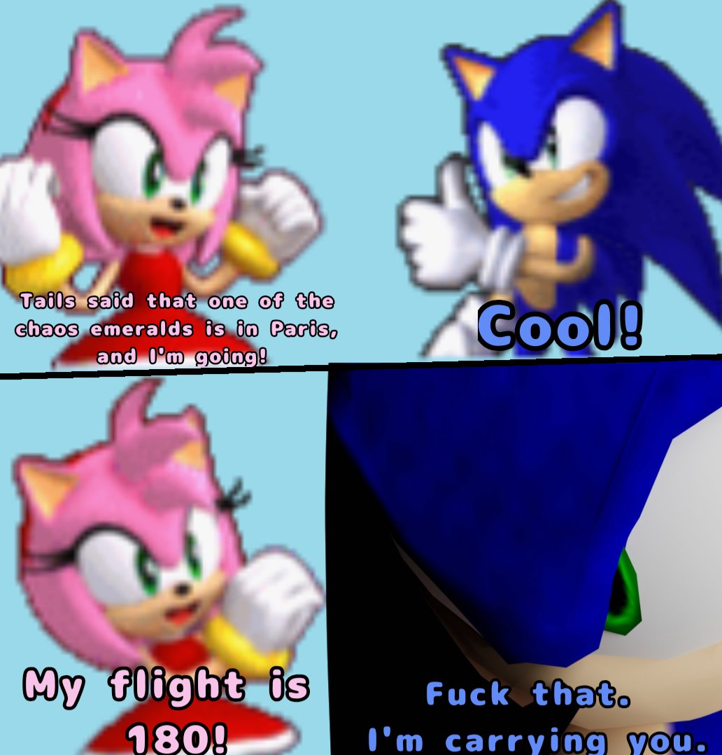 PetuniaLightnin's tweet photo. And he did carry her all the way over.
#amyrose #SonicTheHedgehog #sonamy https://t.co/gKpnPWunNZ