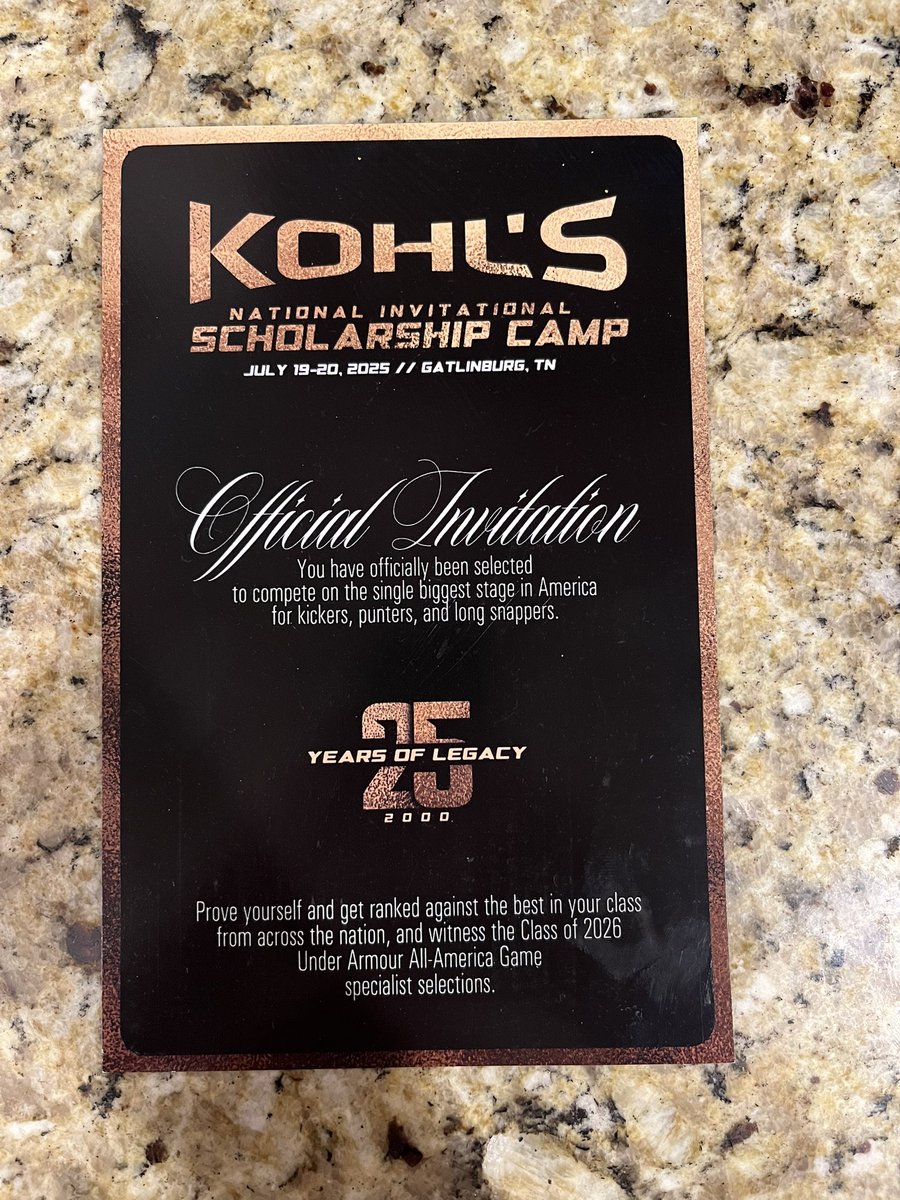 CalebNelson3708's tweet image. Thank you @KohlsKicking for the invite to the national scholarship camp. Excited to compete. @PaceHSfootball @StClark30 @ericponio @Coach_Jones_1 @CoachJohnFisher @CoachGallantST @CoachTillman_