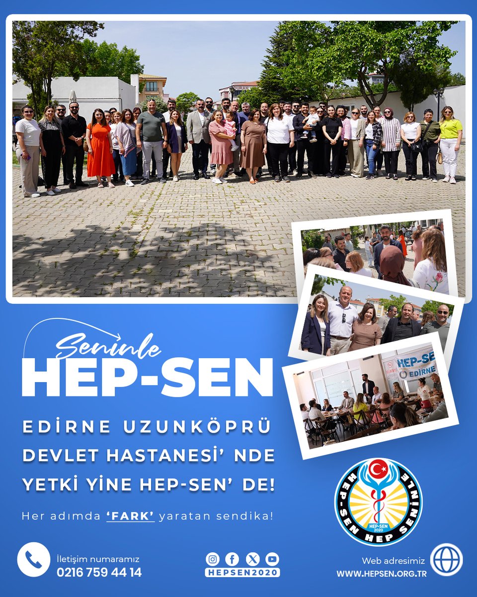 HEP-SEN (@hepsen_2020) on Twitter photo Uzunköprü’de Güven Tazeledik!
HEP-SEN, Uzunköprü Devlet Hastanesi’nde bir kez daha yetkili sendika oldu! Bu zafer; gece gündüz demeden emek veren yöneticilerimizin ve bizlere inanan üyelerimizin zaferidir.
Yoğun programına rağmen bizlere eşlik eden <a href="/uzunkoprubel/">T.C. Uzunköprü Belediyesi</a> Başkanı Sayın Uzunköprü’de Güven Tazeledik!
HEP-SEN, Uzunköprü Devlet Hastanesi’nde bir kez daha yetkili sendika oldu! Bu zafer; gece gündüz demeden emek veren yöneticilerimizin ve bizlere inanan üyelerimizin zaferidir.
Yoğun programına rağmen bizlere eşlik eden <a href="/uzunkoprubel/">T.C. Uzunköprü Belediyesi</a> Başkanı Sayın