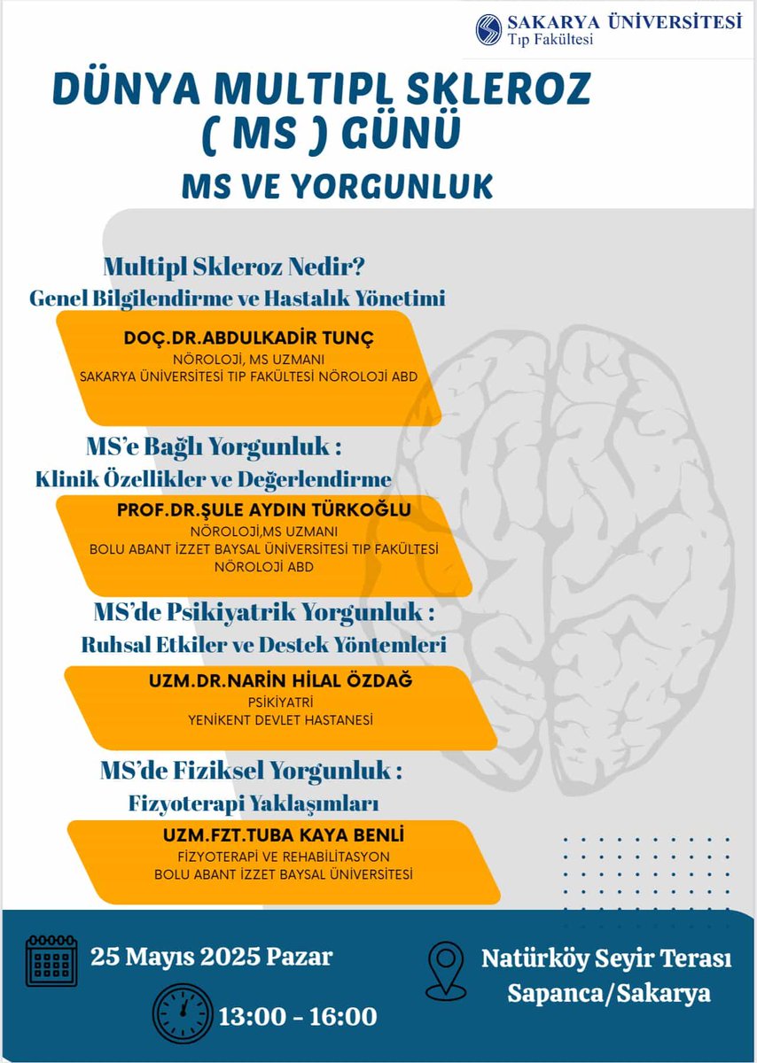 Yarın Sapanca’da, doğayla iç içe, MS hakkında bilgi ve farkındalık dolu bir pazar günü sizi bekliyor!

Fiziksel olarak katılmayanlar için Instagram üzerinden canlı yayın yapılacaktır.
 msguncel.com/etkinlik/ms-ve…

#MS #MultiplSkleroz #worldmsday #DünyaMSgünü #multiplesclerosis