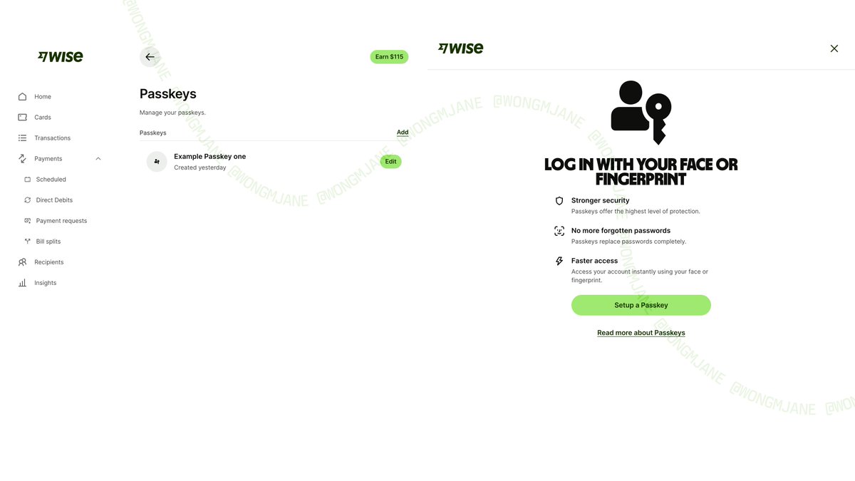 Wise (formerly TransferWise) is working on supporting Passkeys
