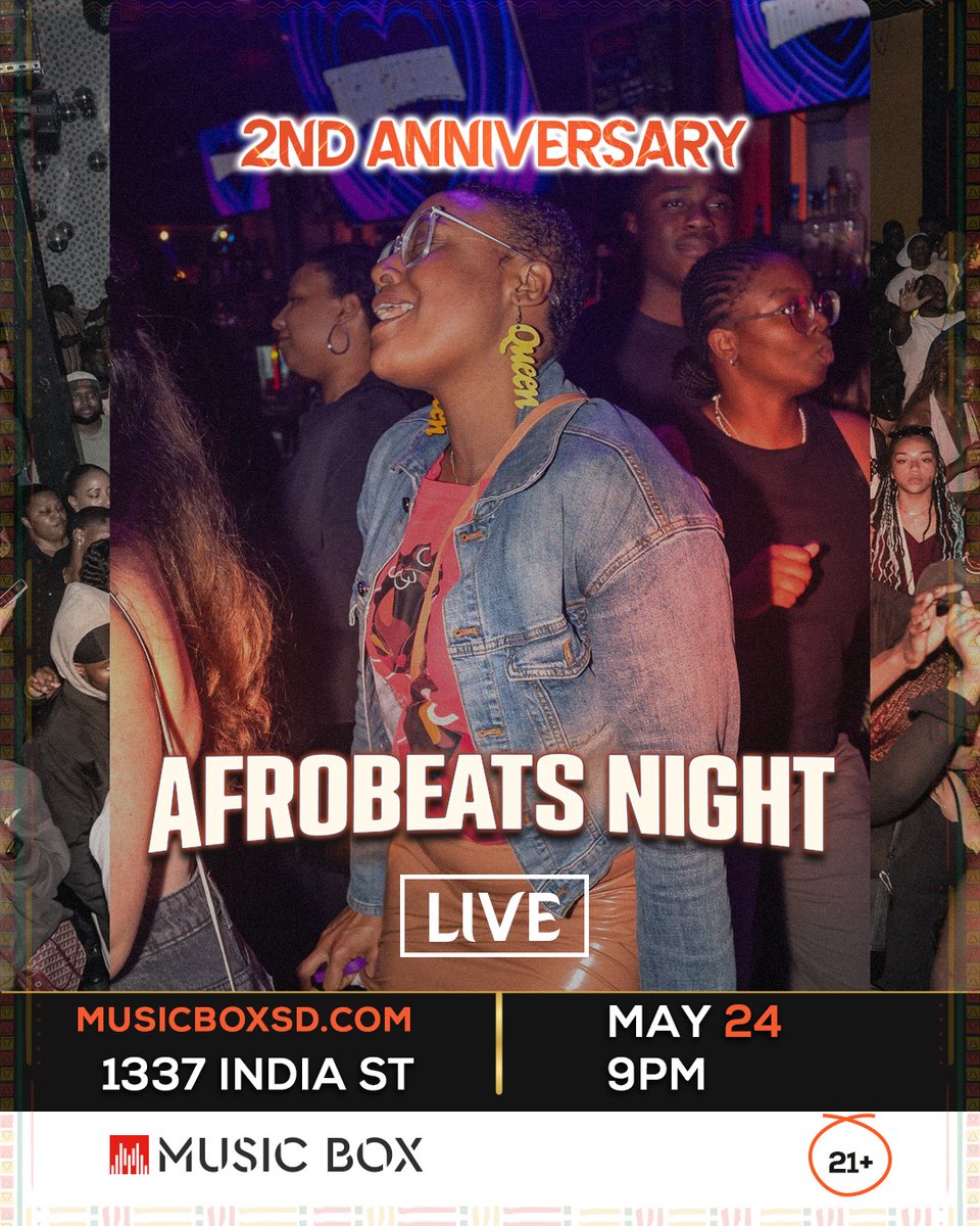 MusicBoxSD (@musicboxsd) on Twitter photo π₯ Tonight, come and dance to the smooth rhythm of Afrobeats with <a href="/DJFrancois/">Dennis Francois</a>π₯ A night of non-stop African music, high energy, and unforgettable moments is waiting for you π
Doors open at 9:00 pm || 21+
Tickets Available at the Door!
πLINK TO TIXS: musicboxsd.com/event/14381473β¦ π₯ Tonight, come and dance to the smooth rhythm of Afrobeats with <a href="/DJFrancois/">Dennis Francois</a>π₯ A night of non-stop African music, high energy, and unforgettable moments is waiting for you π
Doors open at 9:00 pm || 21+
Tickets Available at the Door!
πLINK TO TIXS: musicboxsd.com/event/14381473β¦