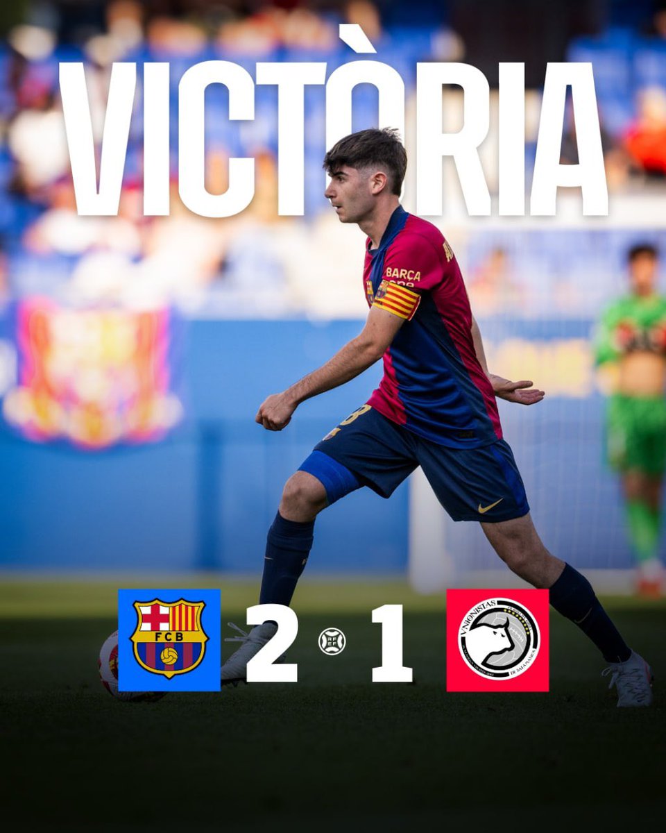 FCBarcelonaB's tweet photo. ⌚️ 𝐅𝐈𝐍𝐀𝐋!
💪🏼 𝐁𝐚𝐫𝐜̧𝐚 𝐀𝐭𝐥𝐞̀𝐭𝐢𝐜 🆚 Unionistas de Salamanca (2-1)
⚽️ Godoy (67’), Percan (89’) / Santamaria (47’)
👉🏼 Victòria insuficient que combinat amb la resta de resultats fa que el filial blaugrana descendeixi a la Segona Federació
💙❤️ https://t.co/kLY8JhpSyT