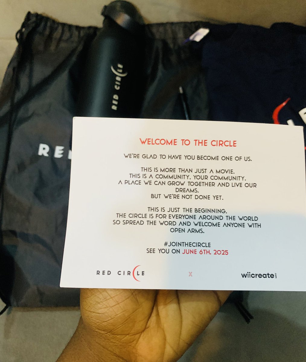 ChimuanyaDike's tweet image. The Circle is MOVING and I’m excited 🤗🌞🌞.

Let’s turn this city reddddd come JUNE 6TH ⭕!!! 

I will be rocking my tees at the cinemas to see RED CIRCLE ⭕️ ⭕️

Let’s go 🥳🥳⭕️ @NoraAwolowo 

#RedCircleMovie 
#RedCircle 
#CommunityMember