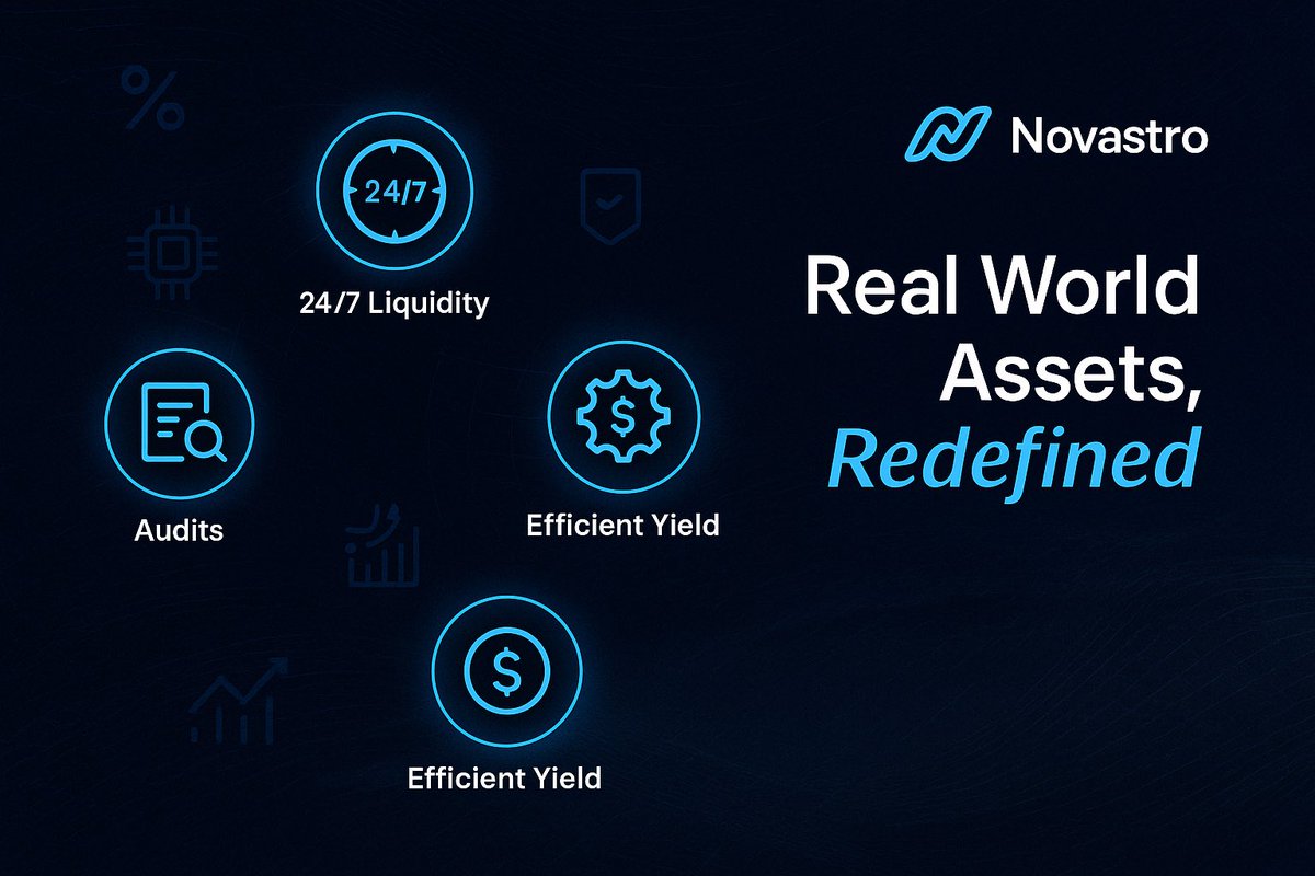 CryptoDragon's tweet photo. My take on how @Novastro_xyz chain is the future of real world assets (RWA) in defi:

RWA is a trillion dollar opportunity. but to unlock it at scale, we need serious infrastructure. that’s exactly what @Novastro_xyz chain is built for. 

here’s how it gets us there: