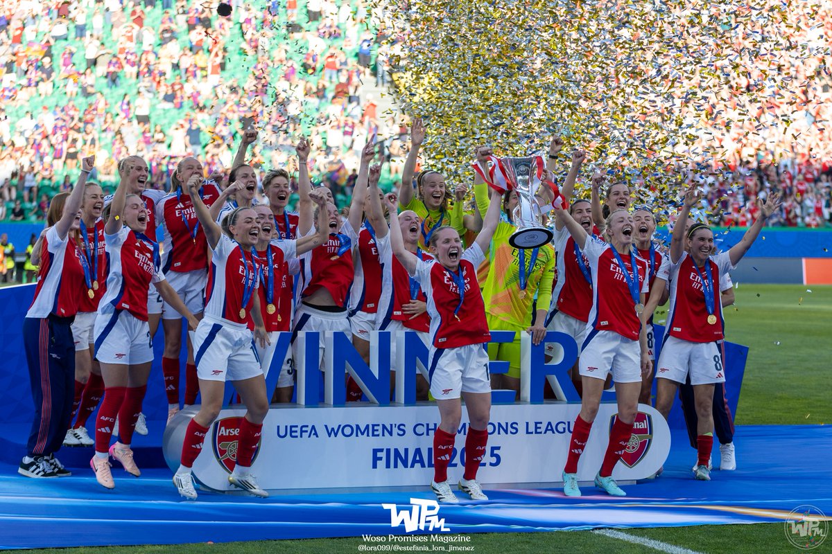 Woso Promises Magazine (@wosomagazine) on Twitter photo 🚨FINAL🚨
#UWCL
<a href="/ArsenalWFC/">Arsenal Women</a> 🔴⚪ se proclama 🏆 CAMPEÓN de la <a href="/UWCL/">UEFA Women’s Champions League</a> tras ganar al @FCBFemeni 🔵🔴
en la final
Enhorabuena 🥳🥳😃😃
#wosomagazine🧩 #ArsenalwfC 🚨FINAL🚨
#UWCL
<a href="/ArsenalWFC/">Arsenal Women</a> 🔴⚪ se proclama 🏆 CAMPEÓN de la <a href="/UWCL/">UEFA Women’s Champions League</a> tras ganar al @FCBFemeni 🔵🔴
en la final
Enhorabuena 🥳🥳😃😃
#wosomagazine🧩 #ArsenalwfC