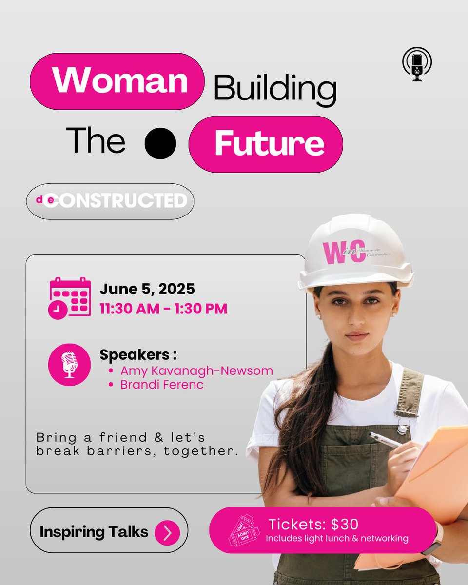 🛠️ deConstructed is back.
And this time, we’re digging deeper.

Join us for the WinC series, where we set aside small talk and get real about what it means to be a woman in the trades today.

🔗 hubs.ly/Q03n_f5P0
#WinC2025 #WomenInConstruction #TradeswomenTalk