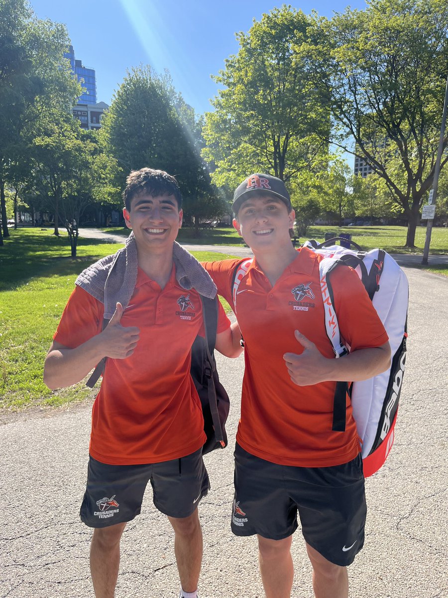 Congratulations to our doubles team of Aidan Alving and Dominic Leodoro who qualified for the state meet yesterday. They play today in the semifinal round of sectionals, and then they will play in the stage meet on Thursday.