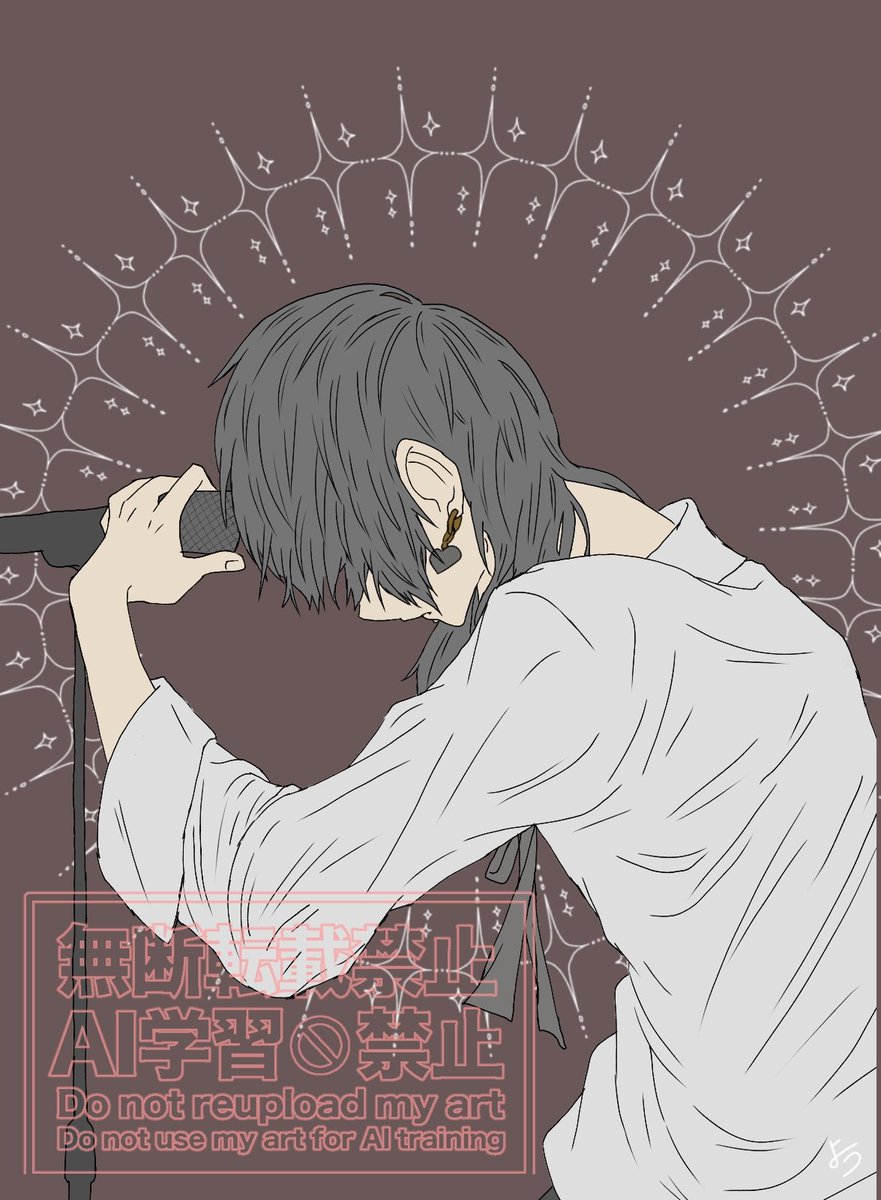 この角度の千秋さんイケメンすぎません？ってイラスト。
カッコイイよおおお(ฅ///ฅ*)
おやすみなさい。(  ˘ω˘ )ｽﾔｧ…

#DEZERT
#千秋さん
#V系ファンアート
