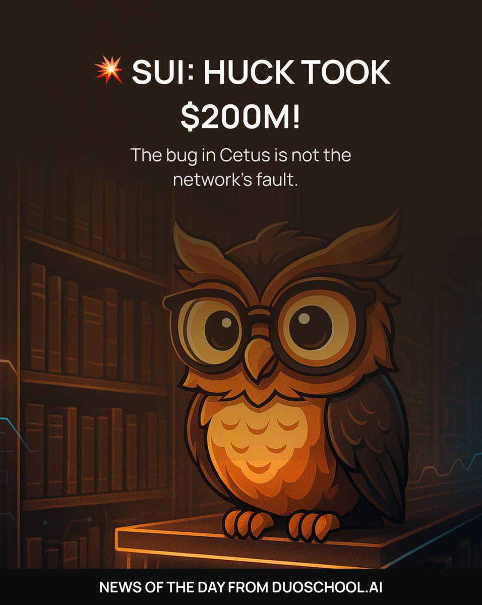 duo_school_ai's tweet photo. 🔥 The crypto community was buzzing yesterday - what happened to Sui?

🚨 Over $200M of liquidity has gone out of Cetus Protocol - the largest LP on Sui. The reason? An exploit that gave hackers full control over Sui-based pools.

What's known:
💸 Losses are estimated at $200M+.

SUI/USDC pool alone - $11M withdrawn.

Funds are being withdrawn in tranches of ~$1M, further - via Tornado Cash

SUI ecosystem tokens collapsed by 70-90%

What the team says:
🛠 This is not a hack of the Sui network, but a bug in the Cetus Protocol oracle.
⚠️ Officials are asking not to panic and not to stir up FUD.

📌 It's important to realize: the Sui network itself remains secure. The problem is in the code of the Cetus smart contracts.