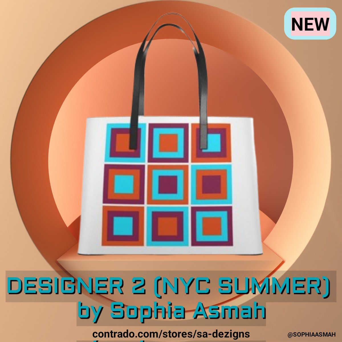 DezignsSa's tweet photo. DESIGNER 2 (NYC SUMMER) by Sophia Asmah @AsmahSo  - artist/designer
Maths meets art. Shapes + colour + summer vibes.
Inspired by NYC summer:
Blue = sky
Orange = sun
Crimson = heat
Shop: https://t.co/YdGLat34oE

#sadezigns #sophiaasmah #bags #mathsinart #shapesinart #NYCstyle #art https://t.co/6ck83oExEG