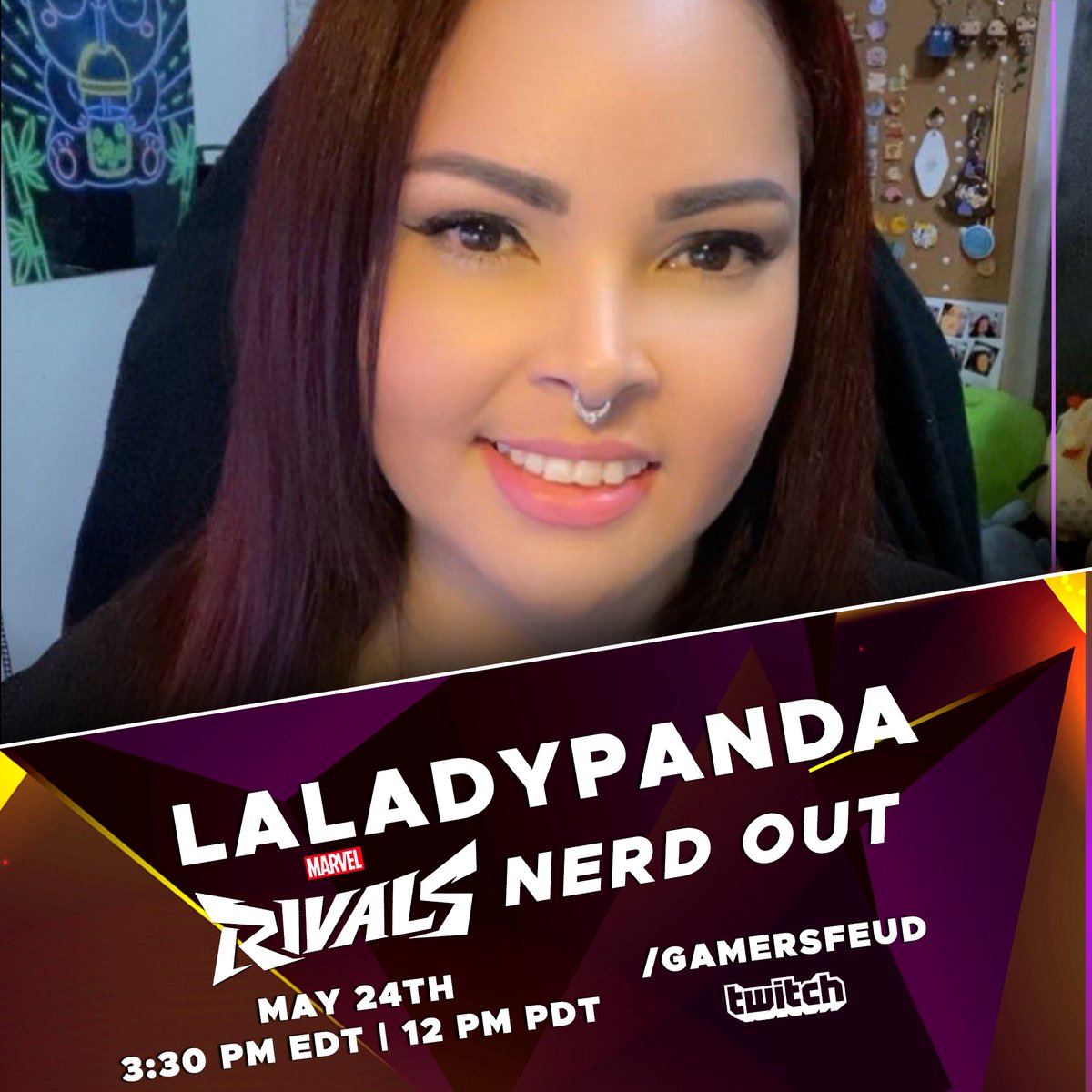LLP (they/she) (@laladypanda) on Twitter photo 🌟ANNOUNCEMENT🌟
Come cheer me and my bestie <a href="/ogmedusagaming/">✨ OG Medusa ✨</a> in as we compete as a team on the <a href="/GamersFeud/">Gamers Feud</a> Marvel Rivals Trivia and Tourney today!!!
Go straight to their TTV/GamersFeud channel!
Starts now, go go go!!!!! 🌟ANNOUNCEMENT🌟
Come cheer me and my bestie <a href="/ogmedusagaming/">✨ OG Medusa ✨</a> in as we compete as a team on the <a href="/GamersFeud/">Gamers Feud</a> Marvel Rivals Trivia and Tourney today!!!
Go straight to their TTV/GamersFeud channel!
Starts now, go go go!!!!!