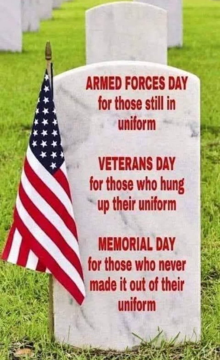 TRUE MEANING of MEMORIAL DAY.

It’s for those who died in War.
Who gave ALL.

😪😪😪😪🙏🙏🙏🙏🇺🇸🇺🇸🇺🇸🇺🇸