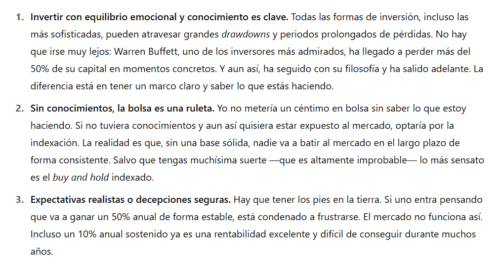 📌 ¿Por qué creo que hay que invertir en bolsa con conocimientos?
Lo resumo en 6 puntos esenciales que todos deberían tener en cuenta antes de poner un euro en el mercado. 👇  #Inversión #Trading #AlbertAlbareda
