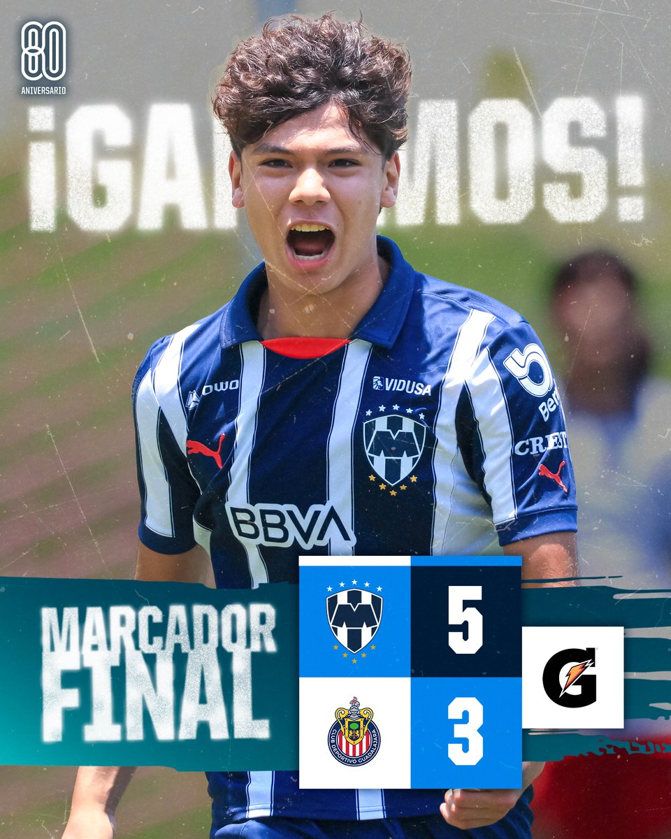 Rayados_FB's tweet photo. 90'⏱ | #Sub15 | #MTY 🤠 5 - 3 🐐 #GDL |
¡FINAAAAAAL DEL PARTIDO! ¡ESTAMOS EN LA GRAN FINAL! ¡LOS RAYADOS IRÁN EN BUSCA DEL TÍTULO! 👏🏻🔥
¡ARRIBA EL MONTERREY! 🗣️🗣️🗣️
@gatorademex https://t.co/1JxGxLSum2