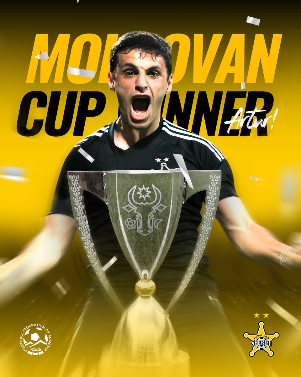🏆 Another trophy for our national team players!

 Arthur Serobyan is Moldovan Cup Winner with Sheriff! 

#Armenia #Serobyan #MoldovaCup #CupaMoldovei