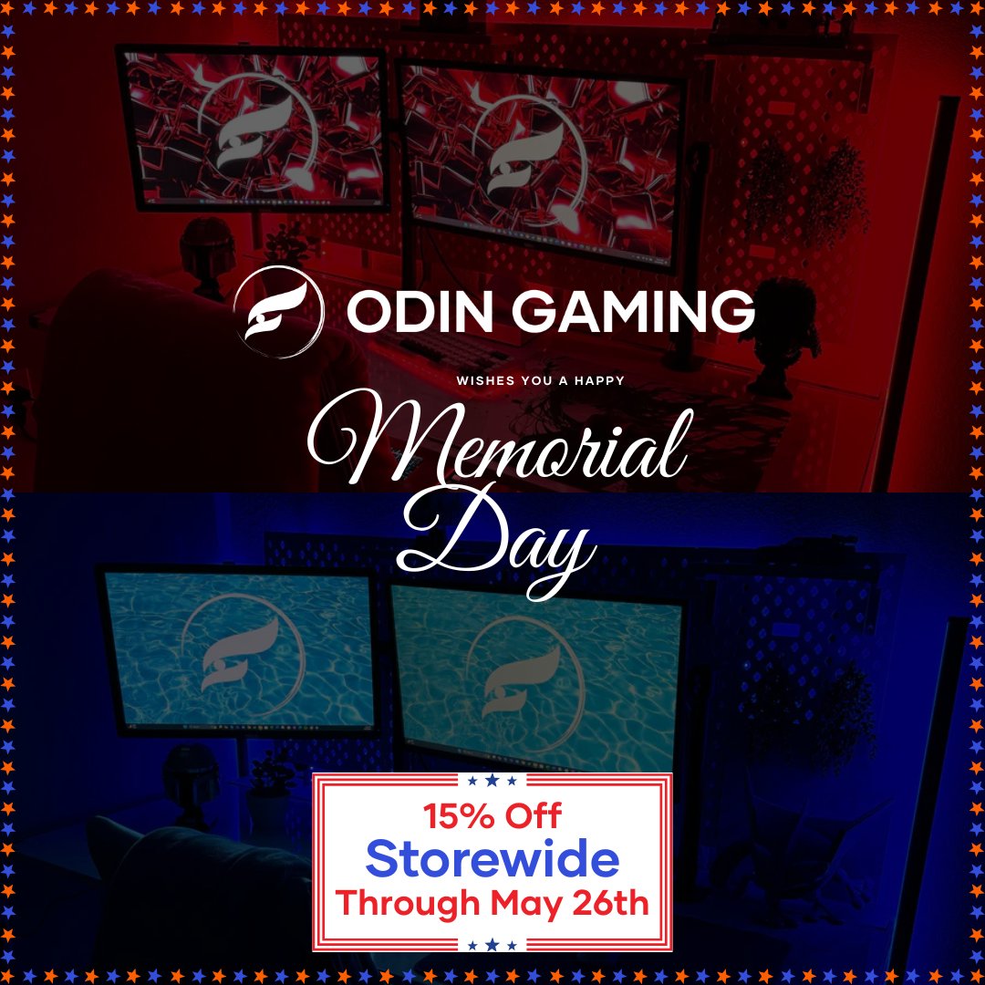 🇺🇸Happy Memorial Day Weekend!🇺🇸

Whether you're spending it with family and friends or grinding your favorite game, we hope you enjoy the long weekend!

odinpc.com