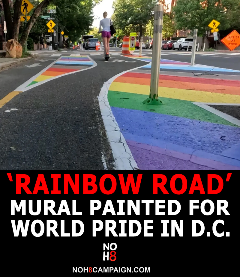 “We wanted something that anybody can feel a part of" Half-mile ‘Rainbow Road’ mural painted for #WorldPride in D.C. #NOH8