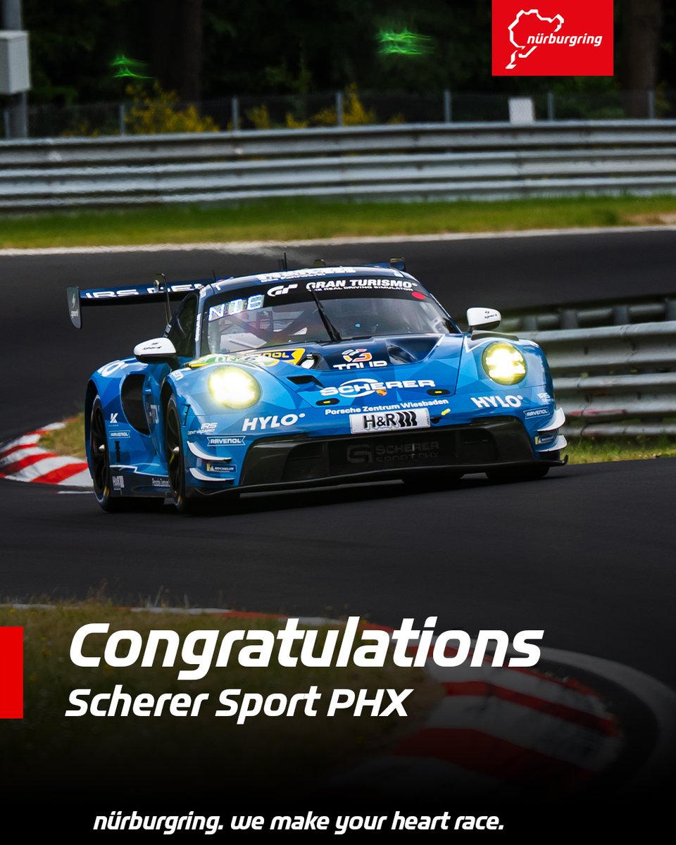 The Porsche 911 GT3 R (#16) wins the first race of the ADAC 24h Nürburgring Qualifiers 2025! 🏆🏁

After him, the Porsche 911 GT3 R from Manthey Ema (#911) and the Mercedes-AMG GT3 from Mercedes-AMG Team GetSpeed (#14) take second and third place. 🙏

#HeartRace
